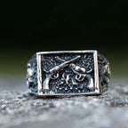 2023 NEW Men's 316L stainless-steel rings Punk Rock Gothic Pistol skull ring for teens fashion Jewelry for gift free