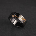 1Pc Personlity Adjustable Ring Male Silver Jewelry Opening Size Popular Gold Black Collision Lava Ring For Men