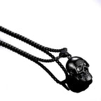 Silver Skull Pendant Necklace Stainless Steel Simple