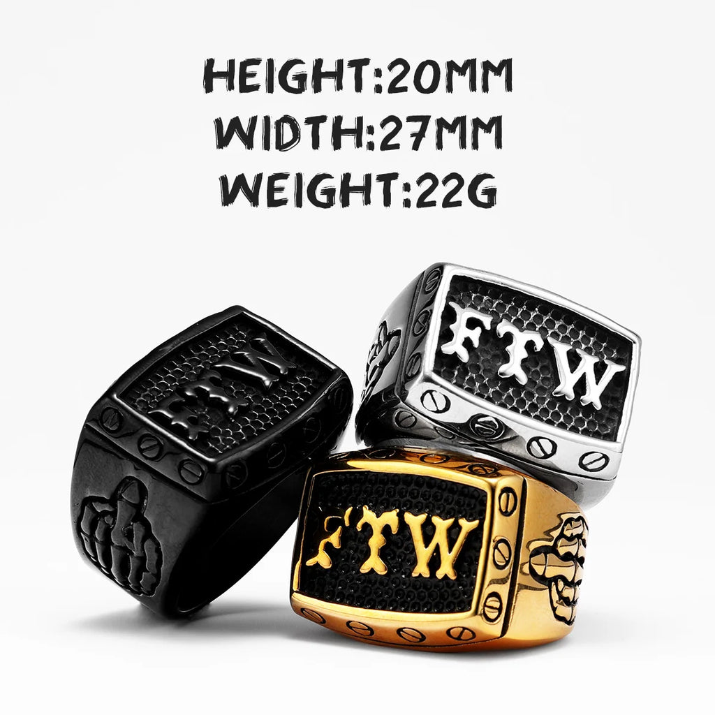 FTW Middle Finger Ring — Stainless Steel