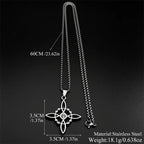 Knot Silver Pendant Witch Rhinestones Wicca Magic