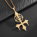 Stainless Steel Gothic Mysterious Ghost Death Band Symbol Pendant Necklace Personalized Punk Jewelry for Men and Women
