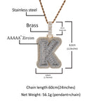 UWIN Customized Initials Baguettecz Pendant Necklaces Iced Out 2 Tone Letters Charms for Men Fashion Jewelry