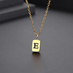 Letter Pendant Square Chain — Gold