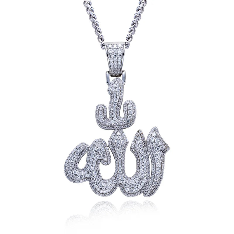 Iced Out Allah Pendant — 925 Silver