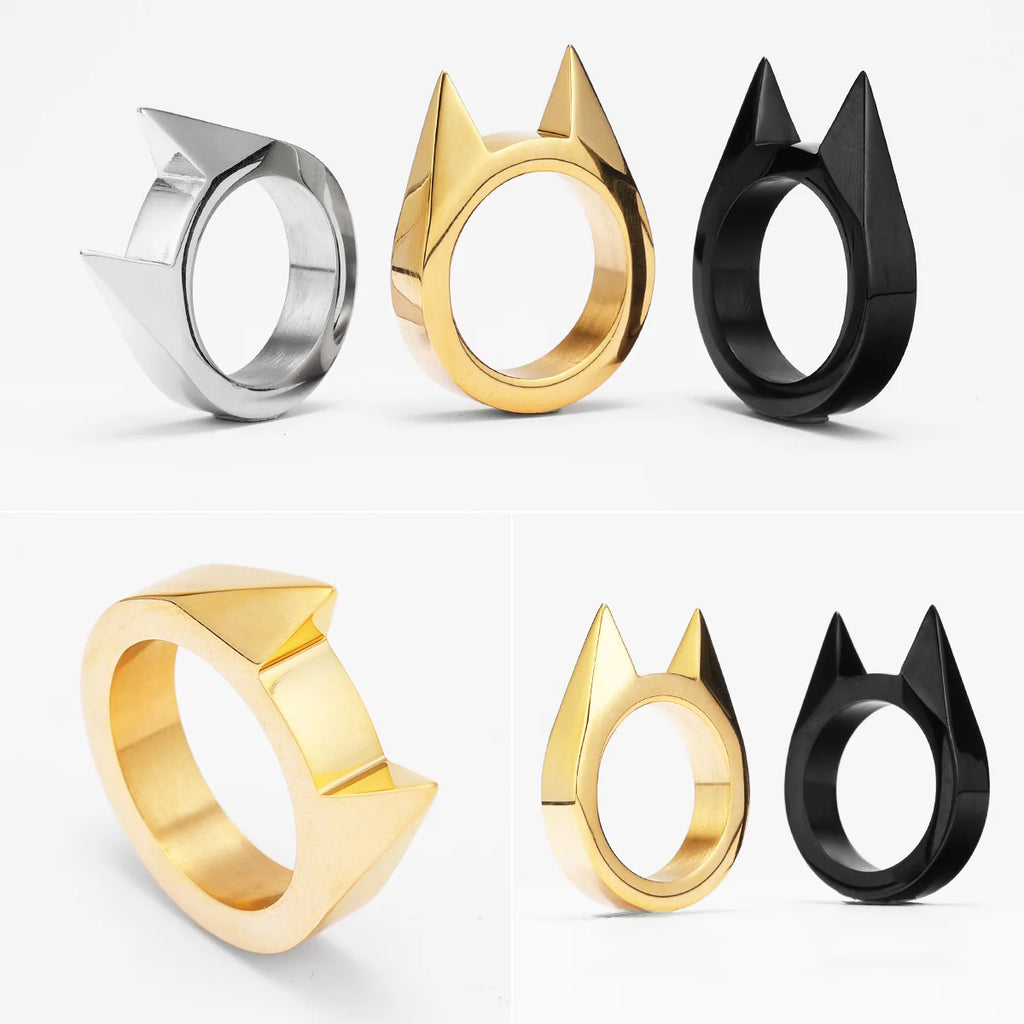Bat Cat Ears Ring — Stainless Steel