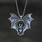 3D Bat Pendant Necklace — Stainless Steel