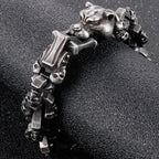 Men's Punk Panther Head Bracelet Gothic 316l Stainless Steel Biker Chain Halloween Skull Wristband Bracelets Jewelry