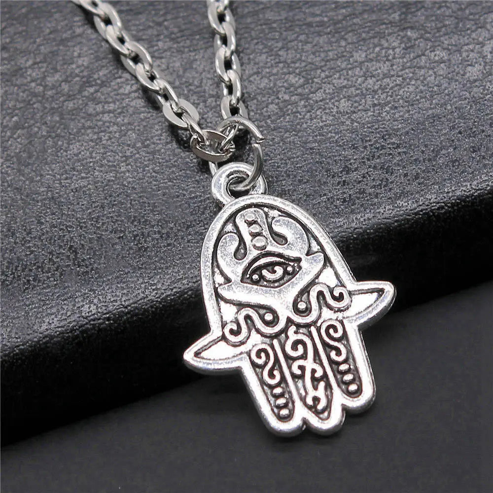 Hand and Eye Talisman Amulet Necklace — 43cm Chain