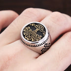 Tree Of Life Steel Ring Vintage Nordic Viking
