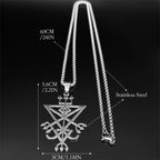 Sigil Lucifer Silver Long Necklace — Stainless Steel