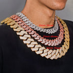 Gold Cuban Chain Necklace Iced Out 20/26/36MM