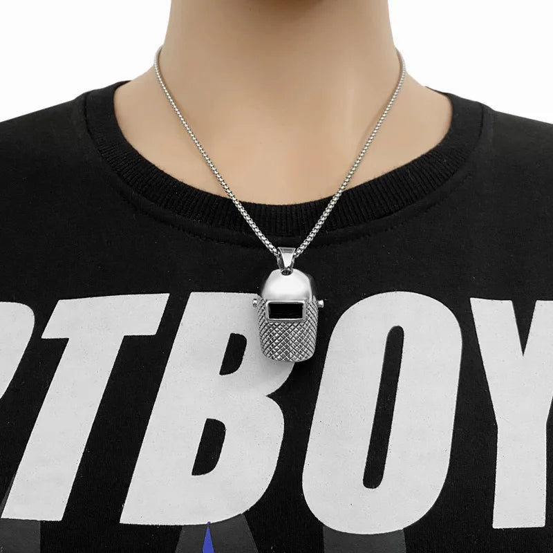 Spartan Helmet Pendant Necklace — Stainless Steel