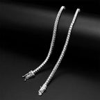 Hiphop S925 Silver 2mm Moissanite Tennis Chain Necklace for Women Men Miami Iced Out Bling Moissanite Diamond Link Necklaces Gra