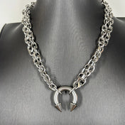 Gothic Big Piercing Spiked Choker Necklace — Stainless Steel