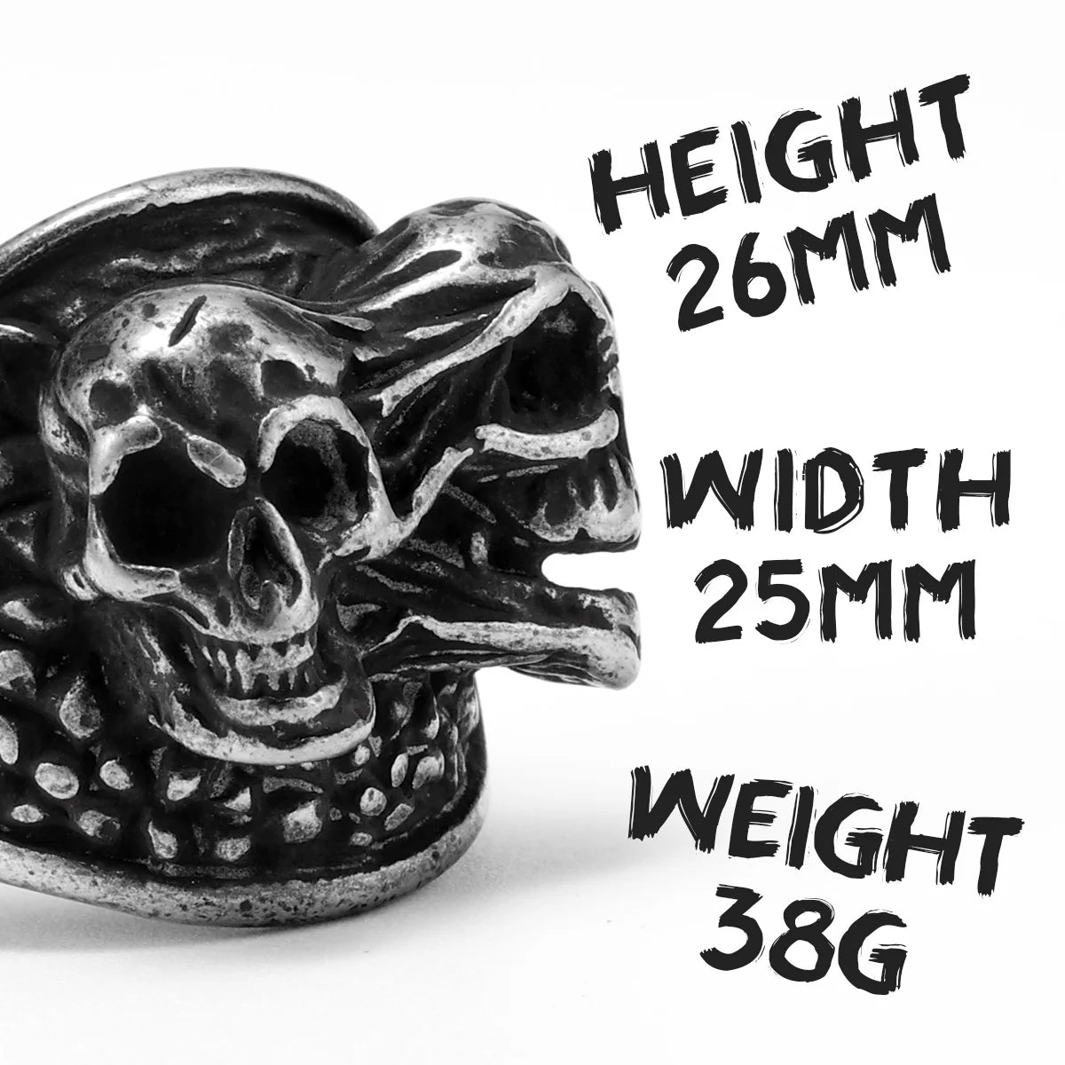 Gothic Skull Ring Black — Stainless Steel