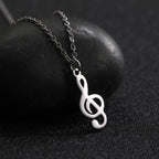 Music Necklace Treble Clef Note Chain Musical Symbol Staff Notation Gift For Woman Men Stainless Steel Pendant Jewelry