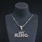 Fashion Hip Hop Crown with KING Pendant Necklace For Men Crystal Cuban Chain Iced Out Bling Hiphop Necklaces Rock Biker