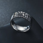 Men' Rings Homme Titanium Steel Ring For Men Spider's Web Oil Drop Punk Ring Fashion Jewelry Accessories Gift Wholesale
