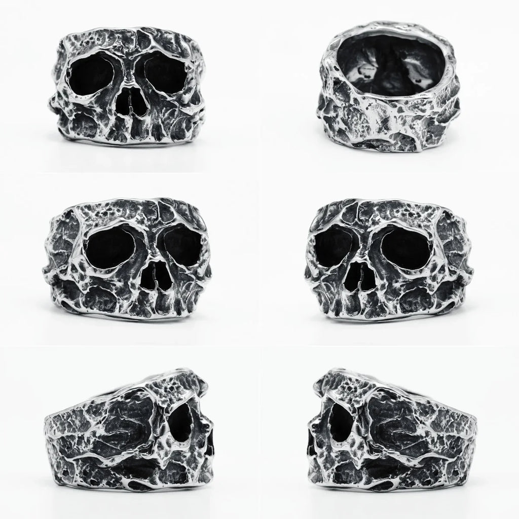 Broken Skull Cranium Ring — Stainless Steel