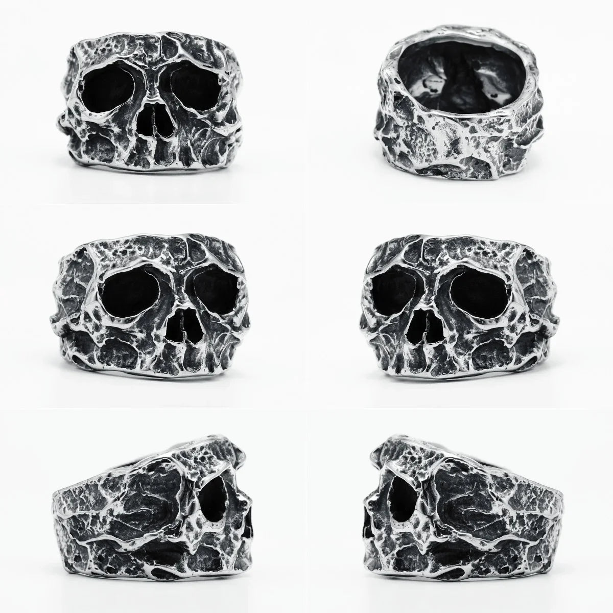 Broken Skull Cranium Ring — Stainless Steel