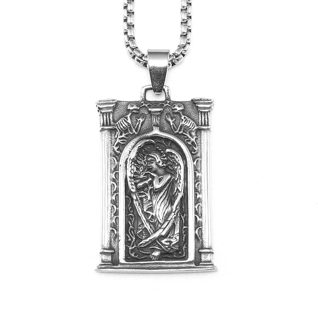 Angel Gabriel Pendant Necklace — Stainless Steel