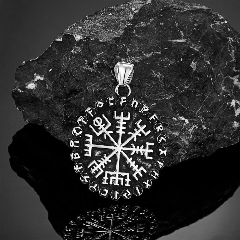 Viking Vegvisir Stainless Steel Pendant Necklace