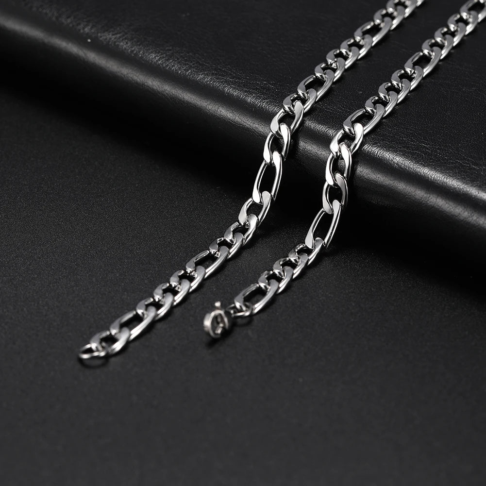My Shape 3mm-10mm Cuban Chain Stainless Steel Necklaces for Men Male Chains Figaro Box Chain Choker Punk Jewelry 45cm 50cm 60cm