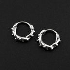 Gothic Punk Barbed Wire Spike Hoop Earrings Stainless Steel Huggie Hoops Street Ear Jewelry Emo Alt Teens Men Piercing