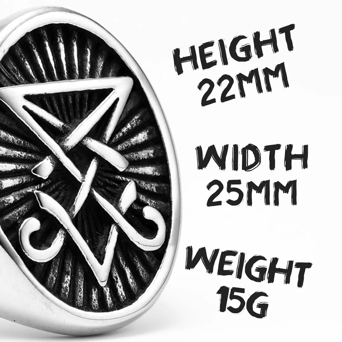 Satan Rune Ring Stainless Steel