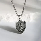 1PC Fadeless Stainless Steel Archangel Saint Michael Pendant Necklace for Men Christian Protection Amulet Necklace Man