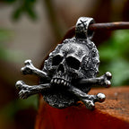 Gothic Skull Crossbones Pendant Necklace — Stainless