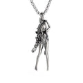 Gothic Succubus Pendant Necklace — Silver