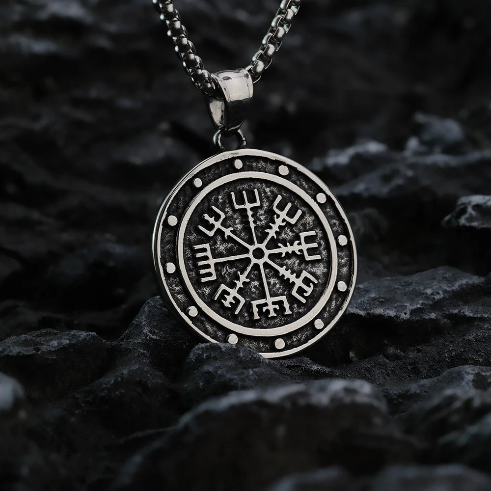 Vegvisir Norse Compass Pendant Necklace — Stainless Steel