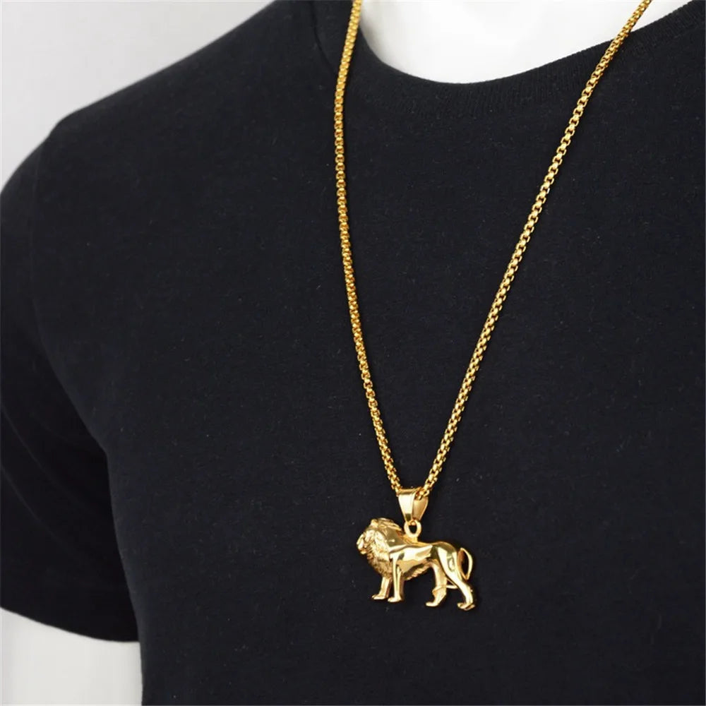 Lion Gold Pendant Necklace