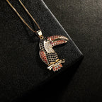 Iced Out Bird Pendant Necklace Colorful CZ