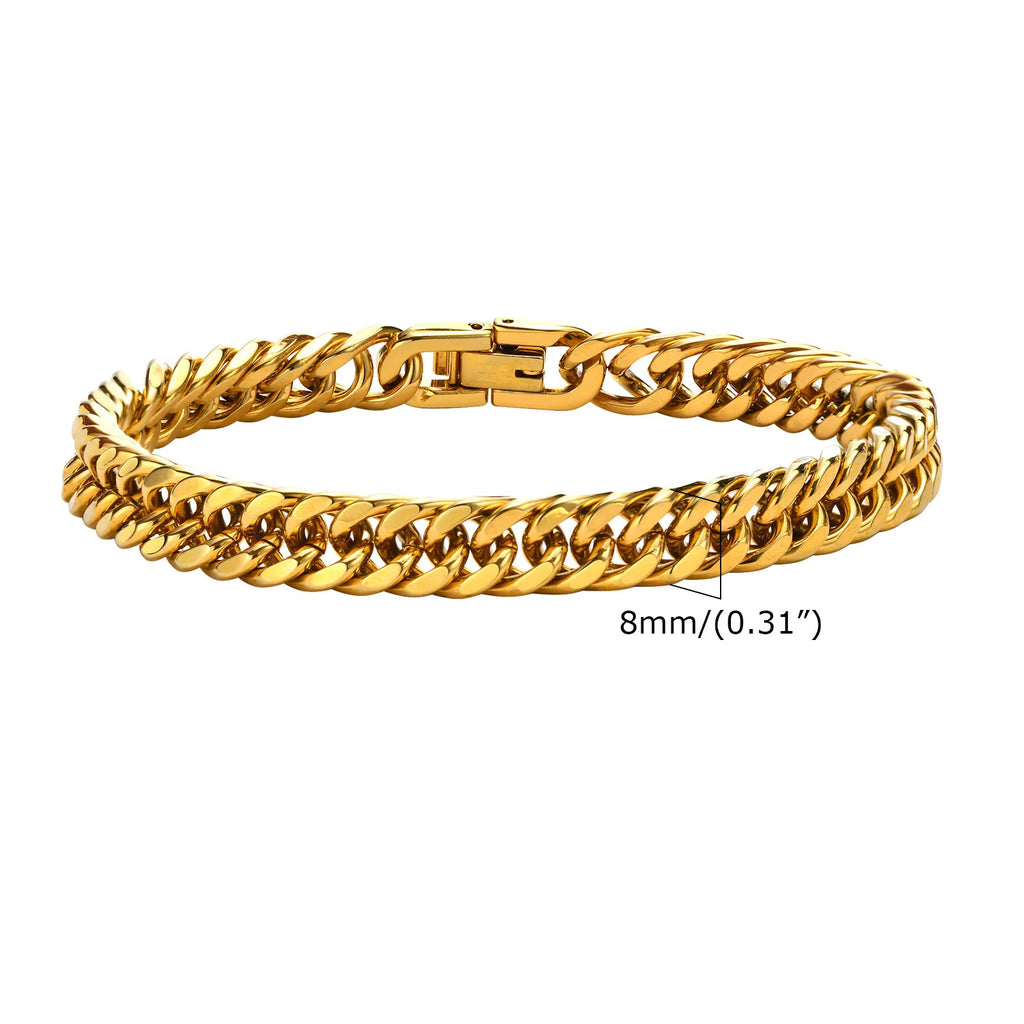 Double Curb Chain Bracelet 15mm — Stainless Steel