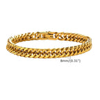 Double Curb Chain Bracelet 15mm — Stainless Steel