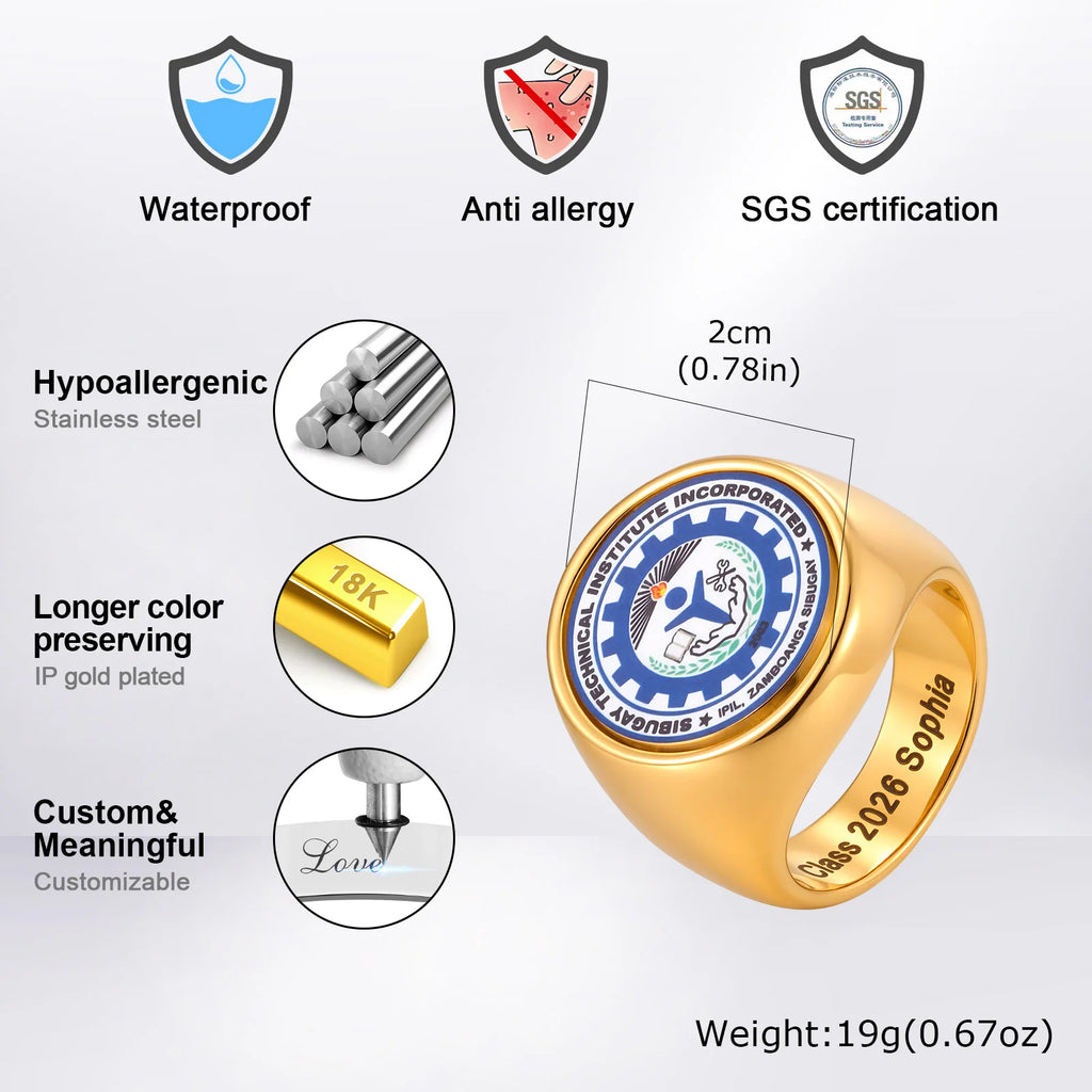 Statement Signet Ring — Stainless Steel