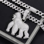 Men's Animal Gorilla Pendant Necklace, Fashionable Hip-Hop, Punk Rock, Animal Jewelry, Fashionable