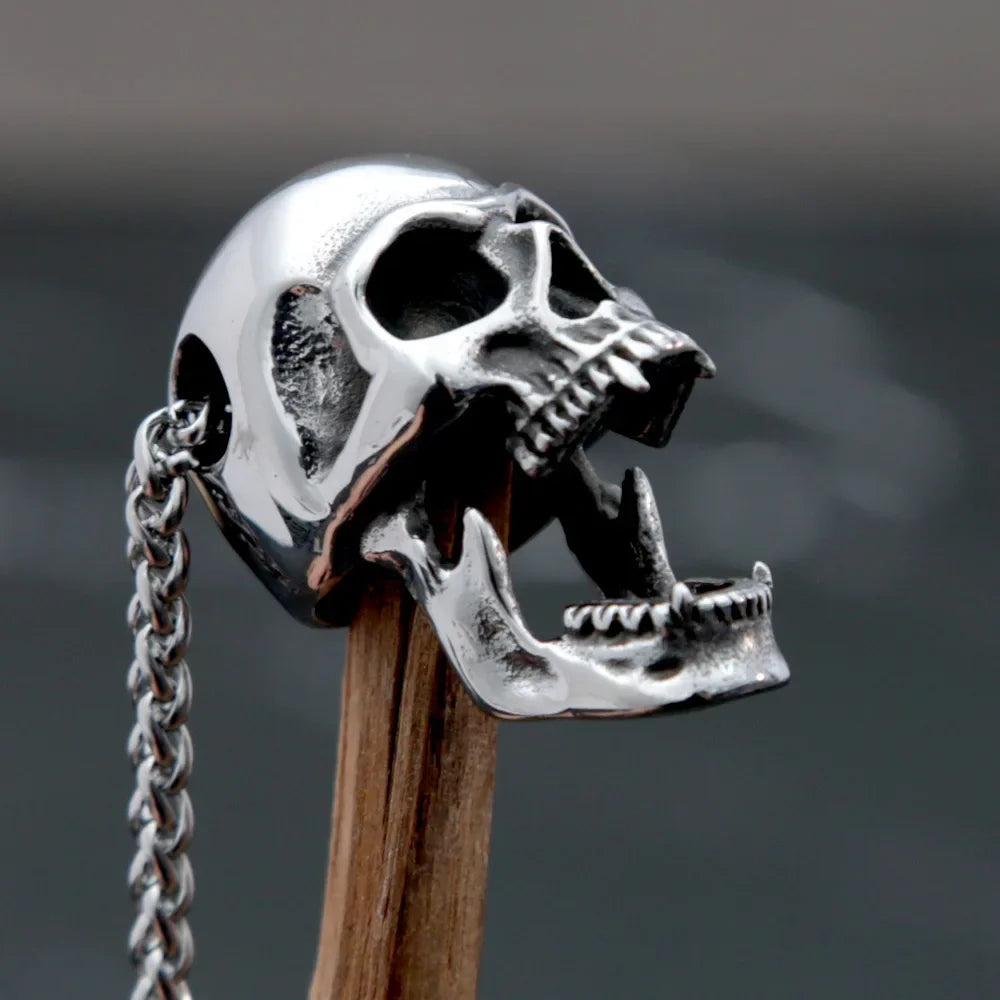 Gothic Skull Stainless Steel Pendant Necklace