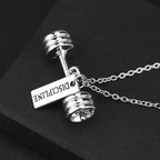 Weight Plate Dumbbell Pendant — Stainless Steel