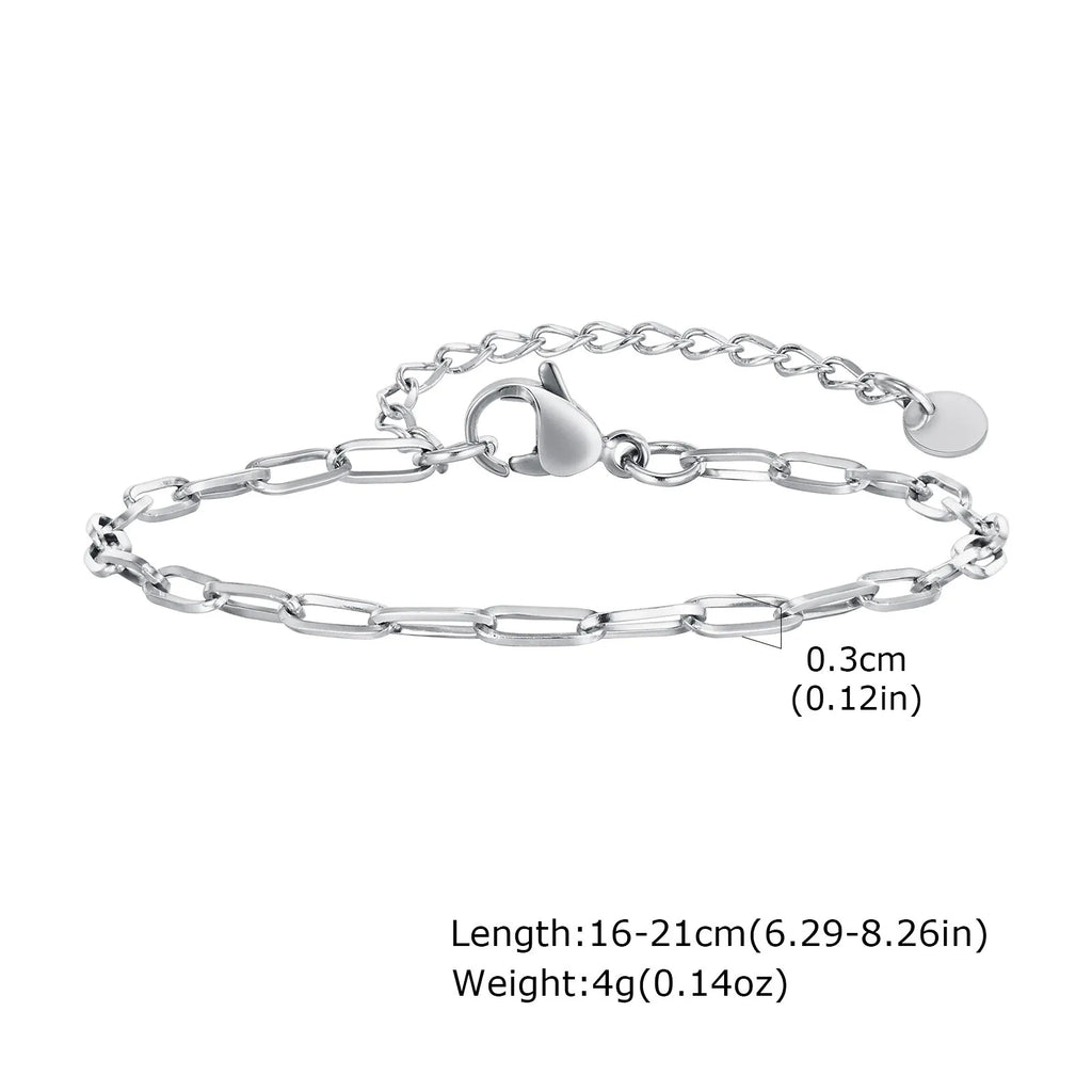 Minimal Thin Chain Bracelet — Stainless
