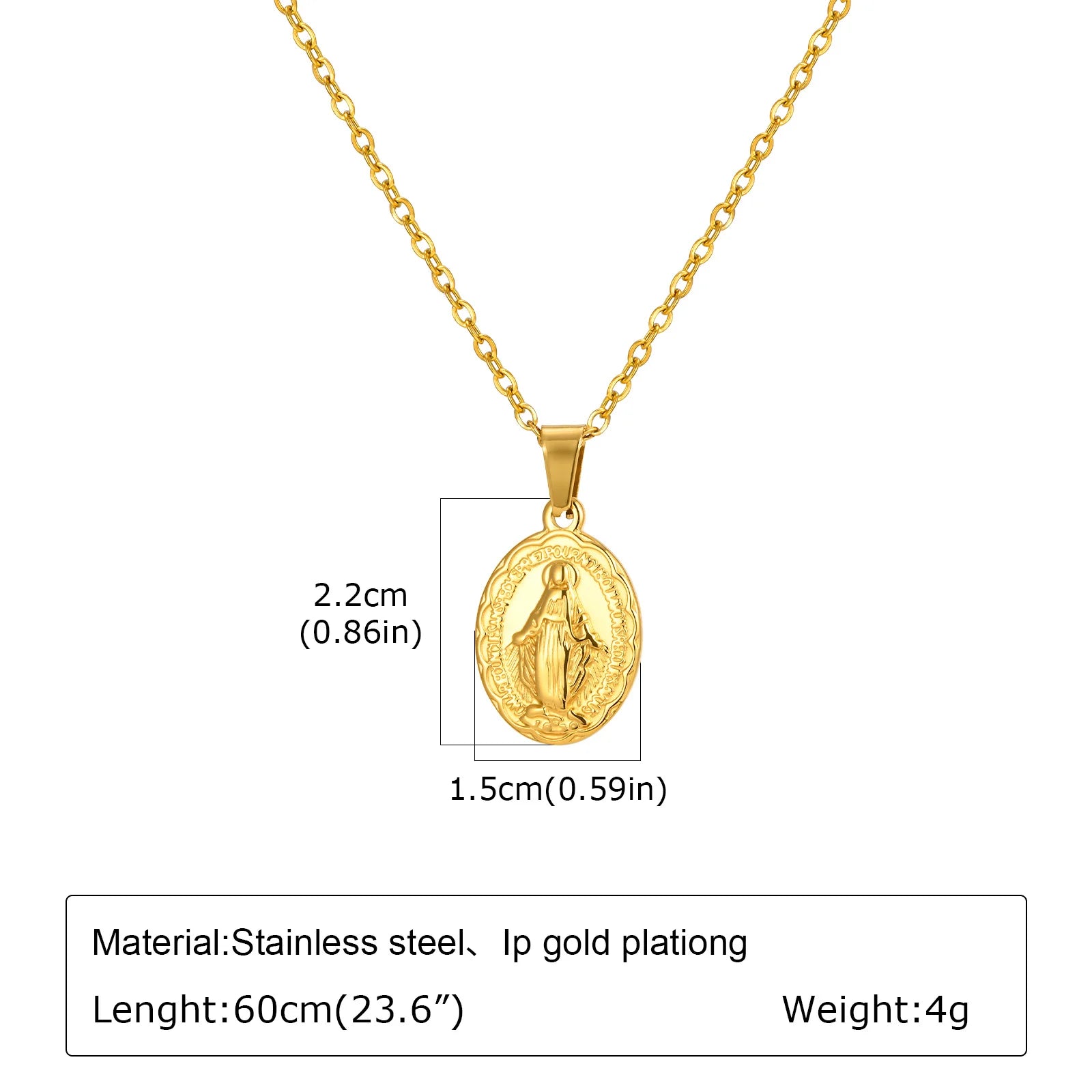 Men's Stylish Gold Color Necklace, Stainless Steel Geometric Cross Pendant Necklace, Vintage Fashion Jewelry Gift to