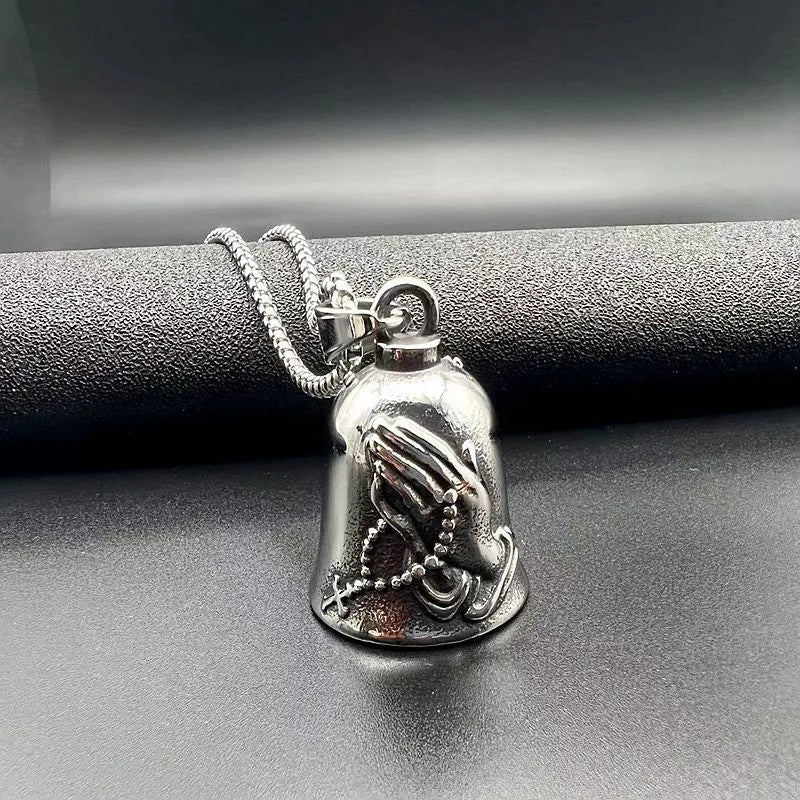 Prayer Bell Charm Pendant Necklace