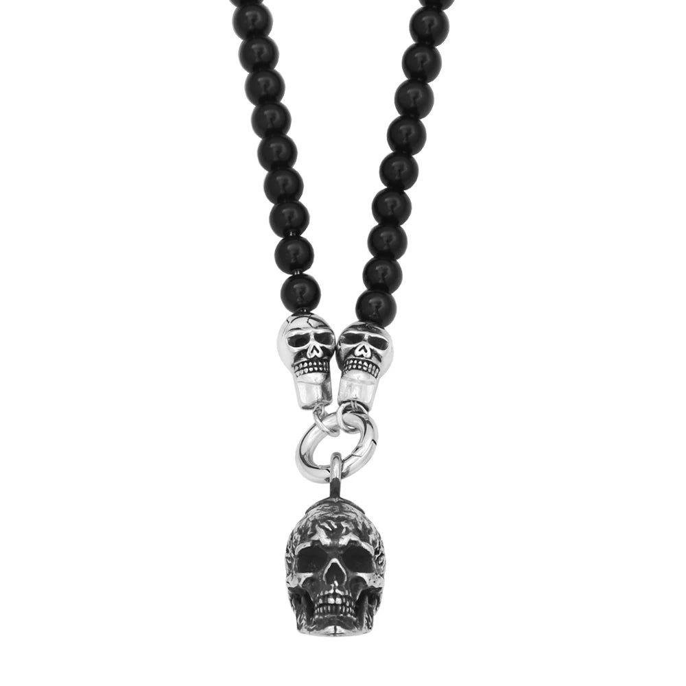 Skull Black Pendant Vintage Punk Rock 50CM Long