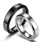 4mm Simple Smooth Women Rings Black Stainless Steel Men Rings Birthday Gifts Rings for men