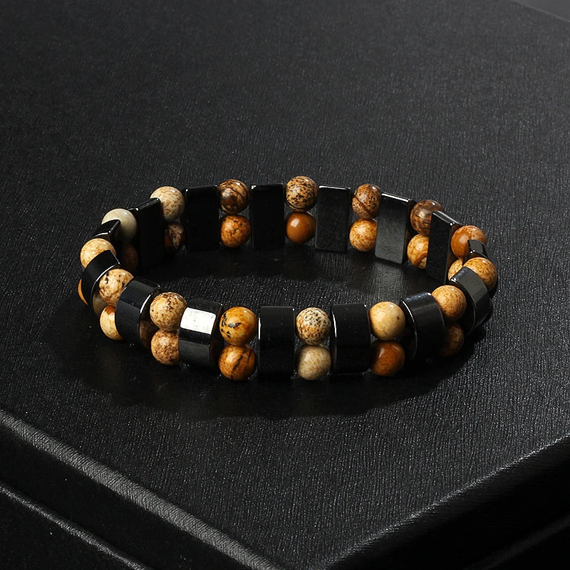Fashion Wave Hematite Magnetic Bracelet Men Original Beaded Hematite Energy Bracelets for Women Positive Energy Jewelry