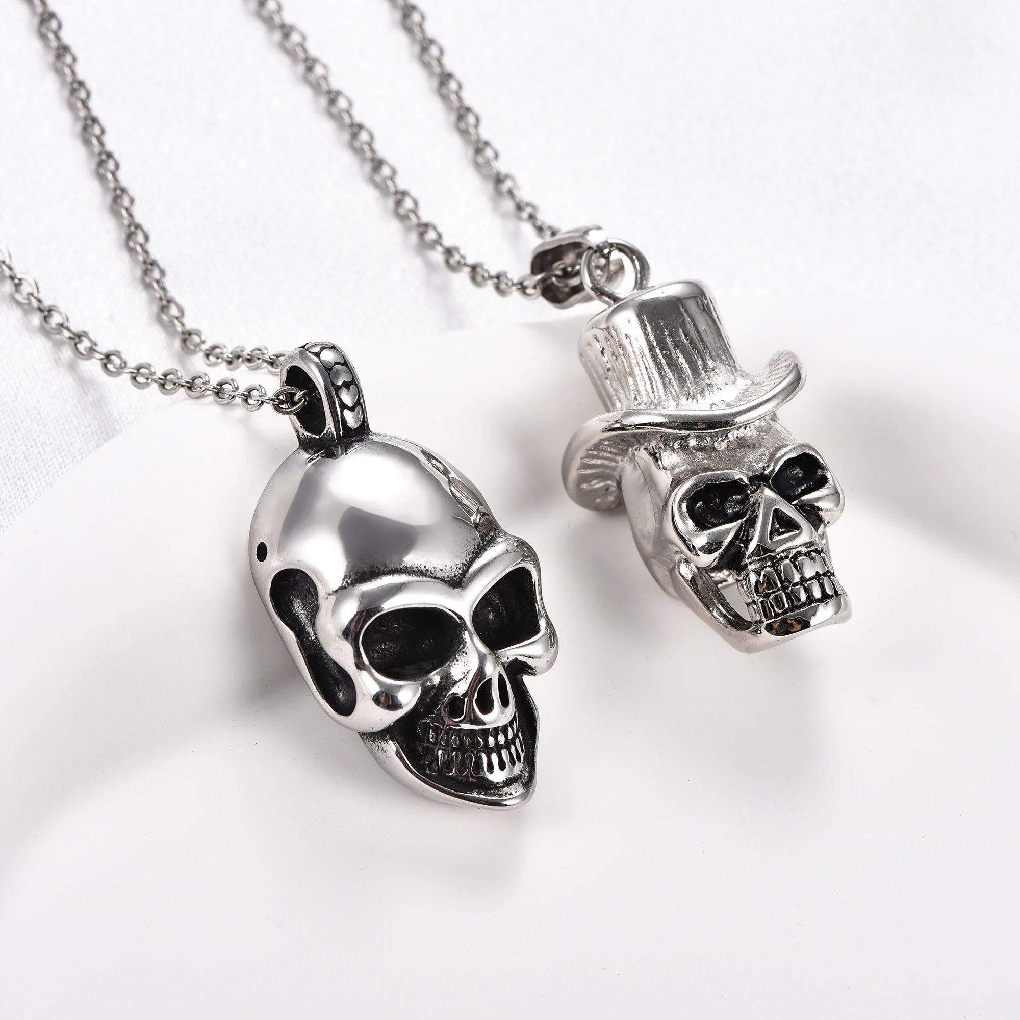 Gothic Skull Pendant Necklace — Stainless Steel