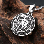 Templar Cross Steel Pendant Vintage Sword Knight
